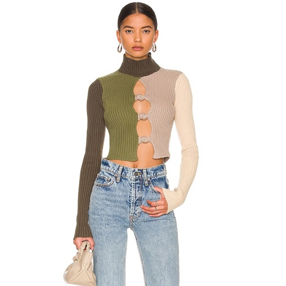 Danielle Guizio Rib Knit Knotted Long Sleeve Top - Picture 3 of 14